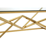 Champagne Geometric Glass Coffee Table