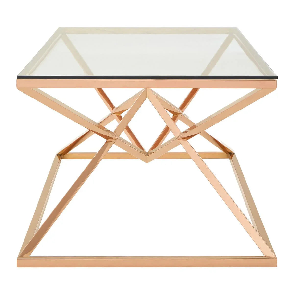 Rose Gold Glass Coffee Table