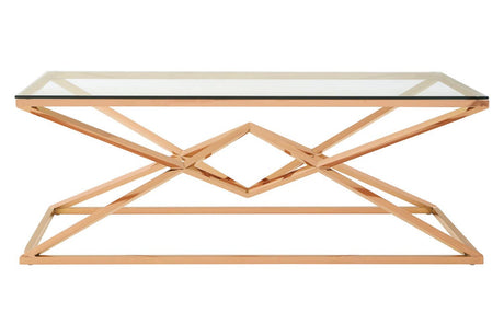 Rose Gold Glass Coffee Table