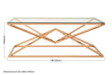 Rose Gold Glass Coffee Table