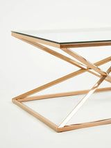 Rose Gold Glass Coffee Table