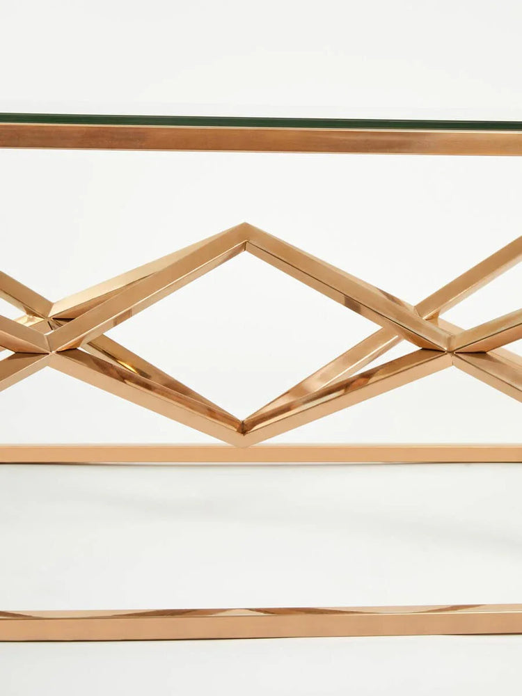 Rose Gold Glass Coffee Table