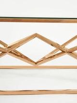 Rose Gold Glass Coffee Table