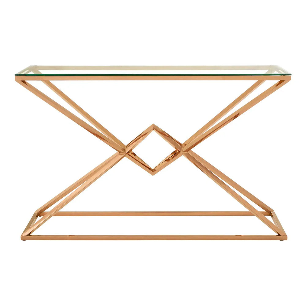 Rose Gold Geometric Console Table