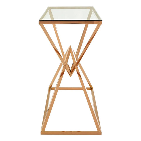 Rose Gold Geometric Console Table