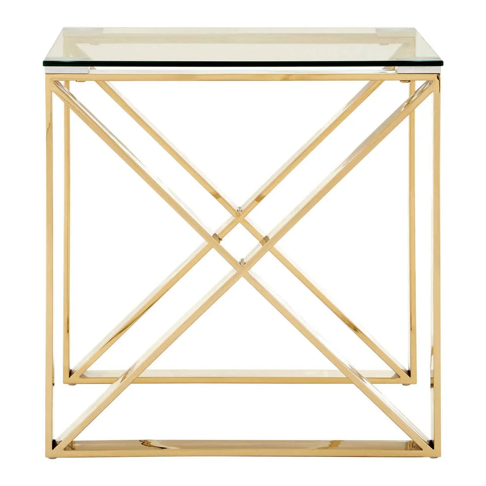 Champagne Gold Steel Cross Table