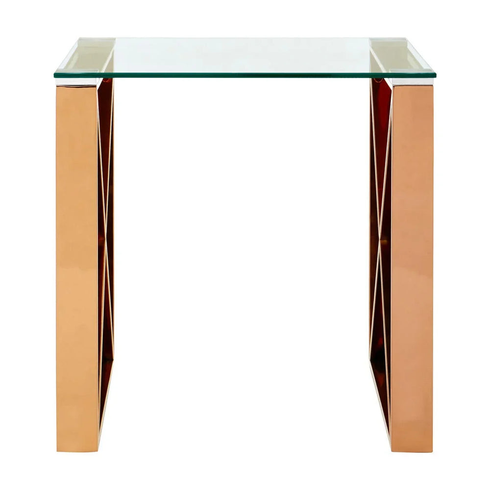 Rose Gold Cross Legs Table