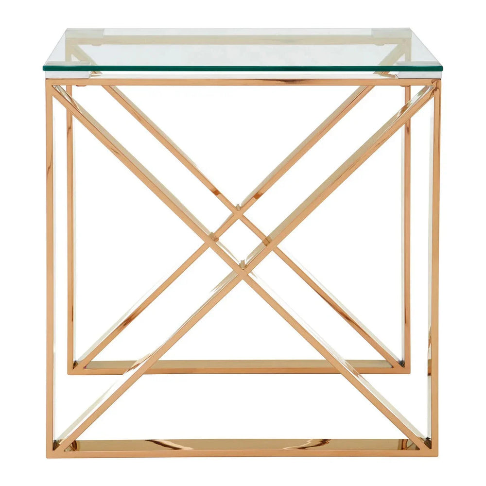 Rose Gold Cross Legs Table