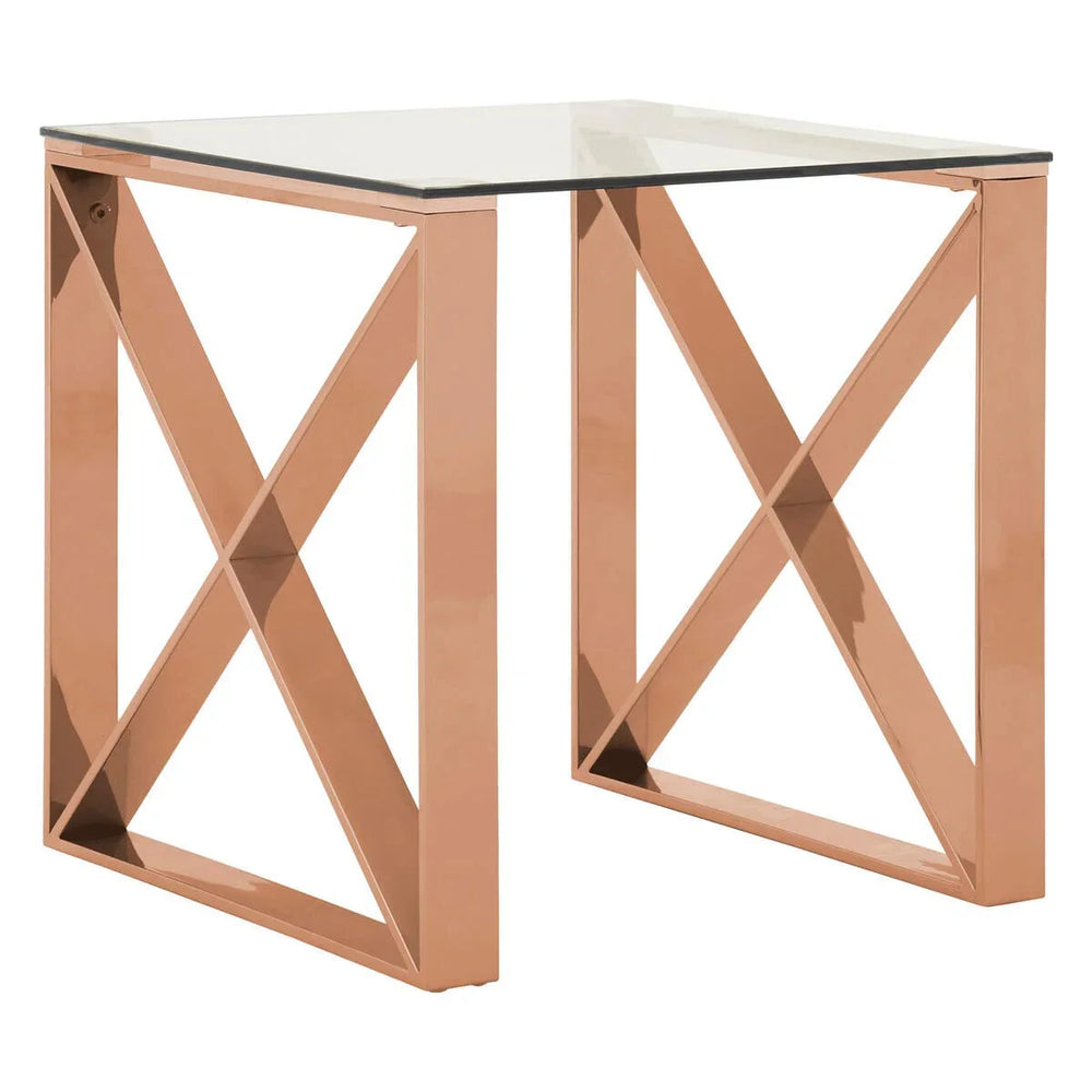 Rose Gold Cross Legs Table