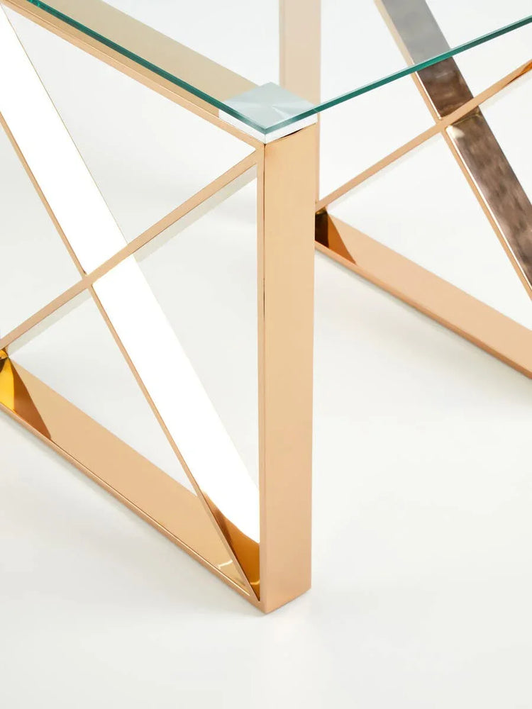 Rose Gold Cross Legs Table