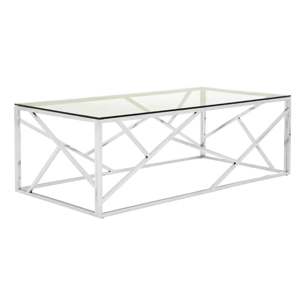 Sleek Glass Stainless Coffee Table