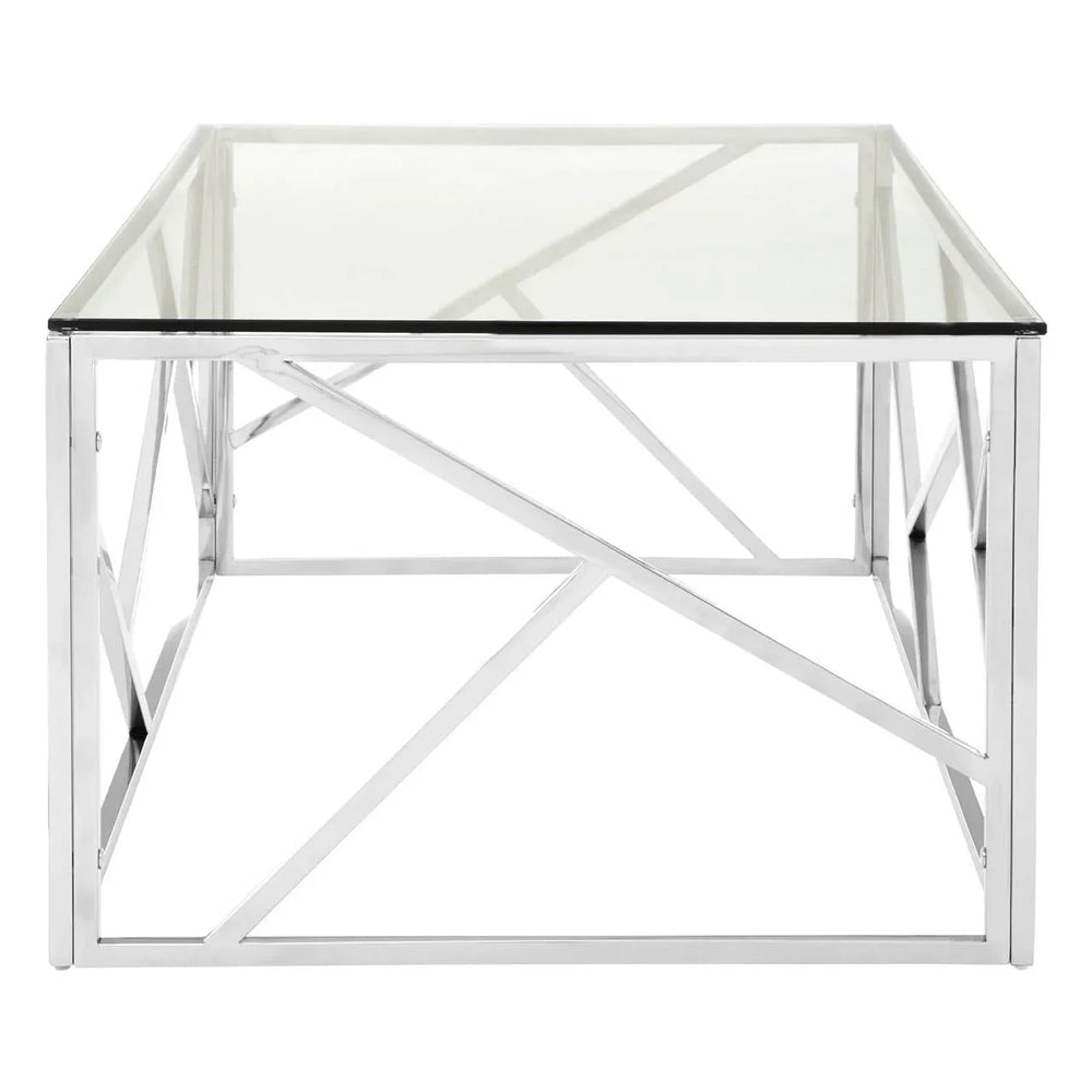 Sleek Glass Stainless Coffee Table