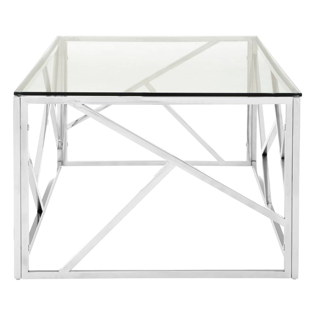 Sleek Glass Stainless Coffee Table