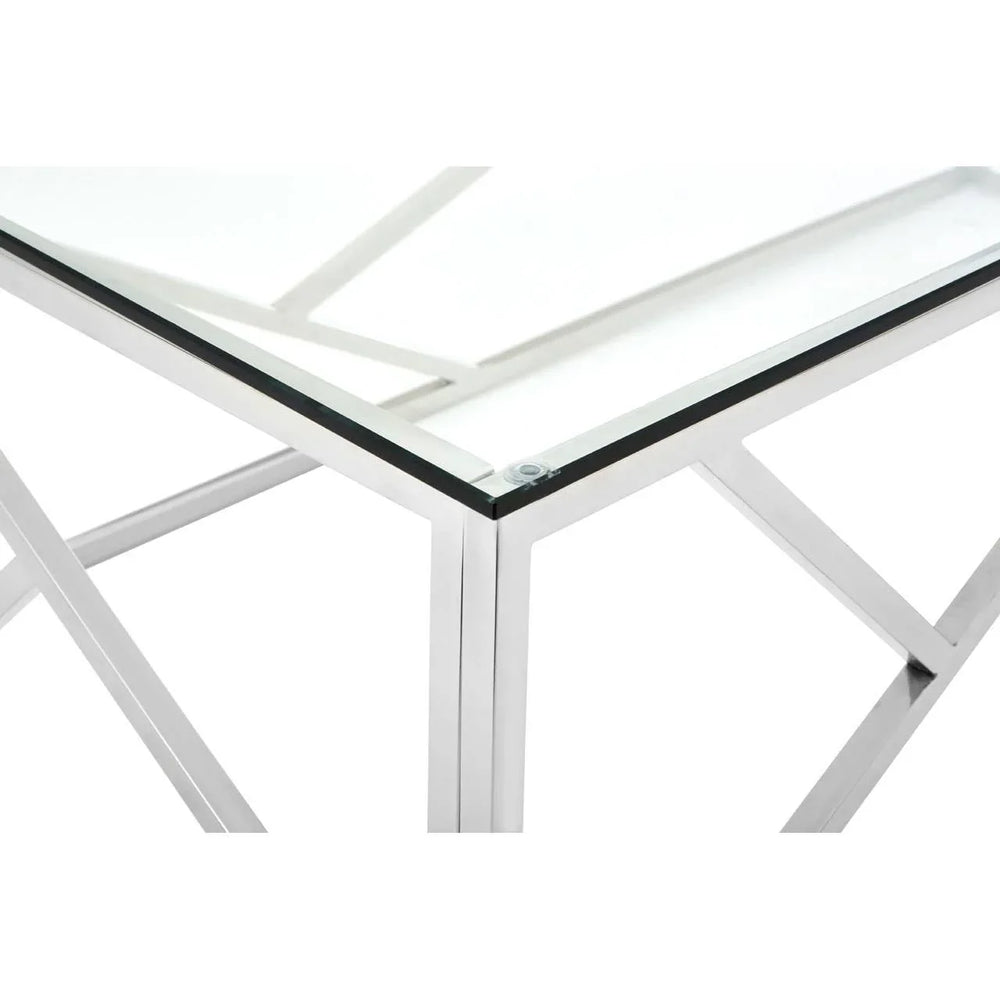 Sleek Glass Stainless Coffee Table