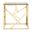Champagne Gold Geometric Glass Table