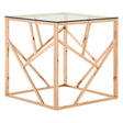 Rose Gold Glass End Table