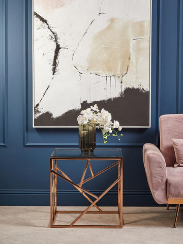 Rose Gold Glass End Table