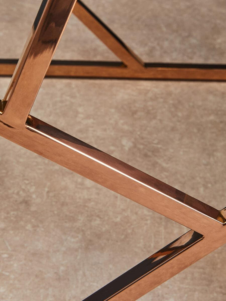 Rose Gold Glass End Table