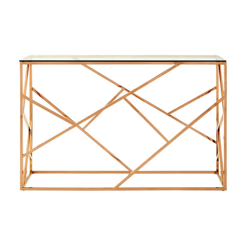 Rose Gold Geometric Console Elegance