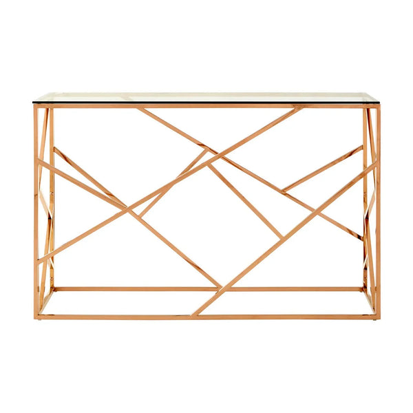 Rose Gold Geometric Console Elegance