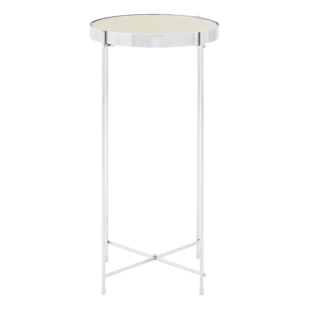 Reflective Silver Side Table