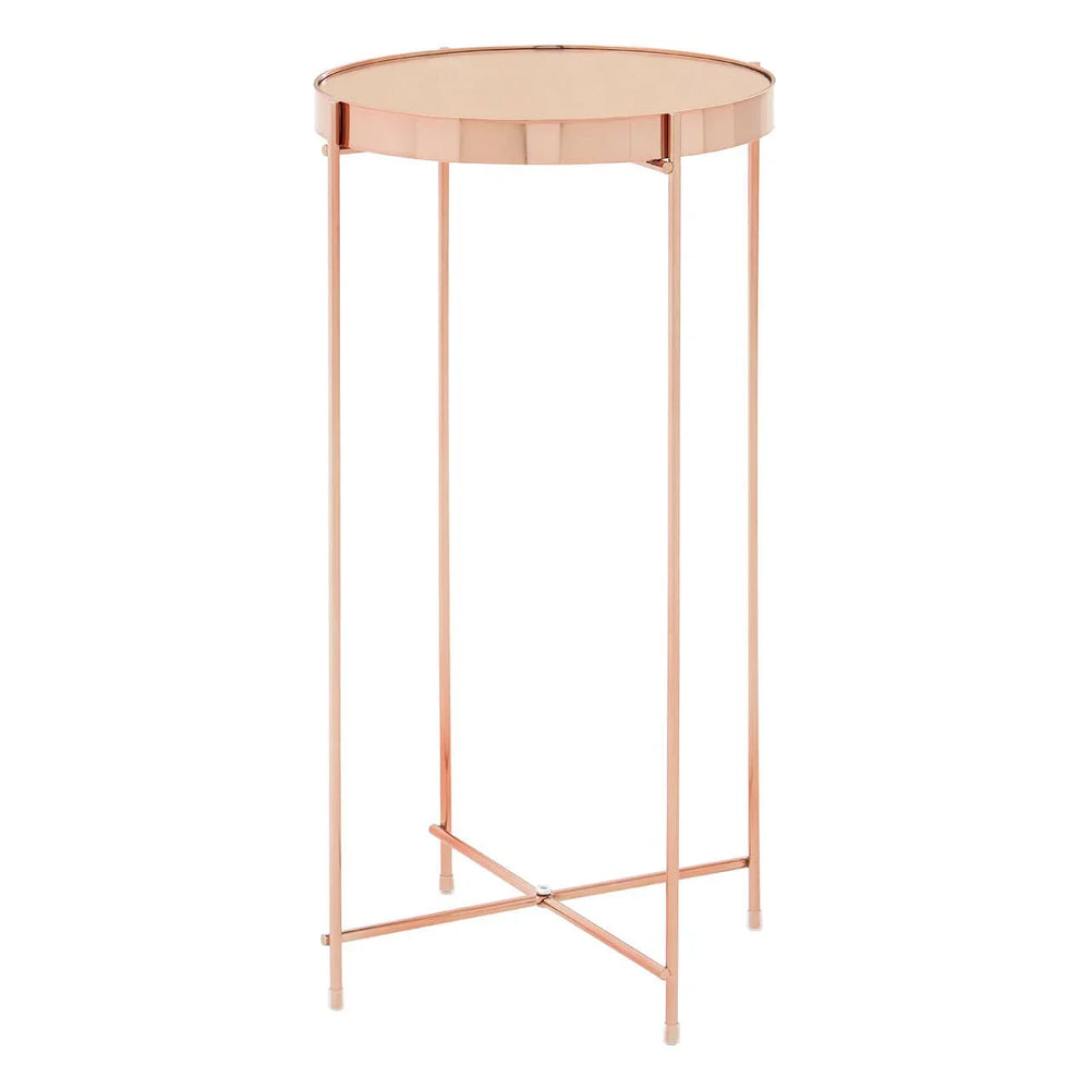 Rose Gold Mirrored Side Table