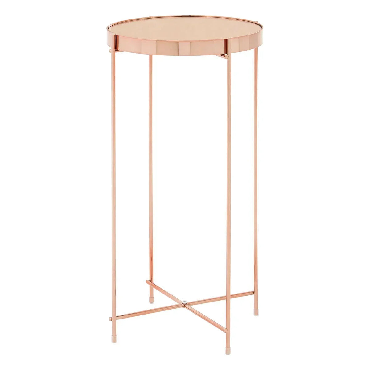 Rose Gold Mirrored Side Table