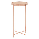 Rose Gold Mirrored Side Table