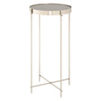 Reflective Metal Mirror Side Table