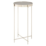 Reflective Metal Mirror Side Table
