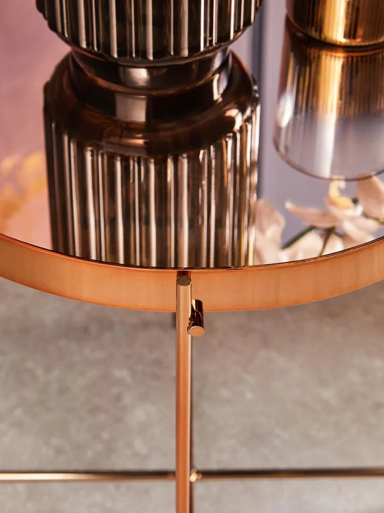 Pink Mirror Side Table