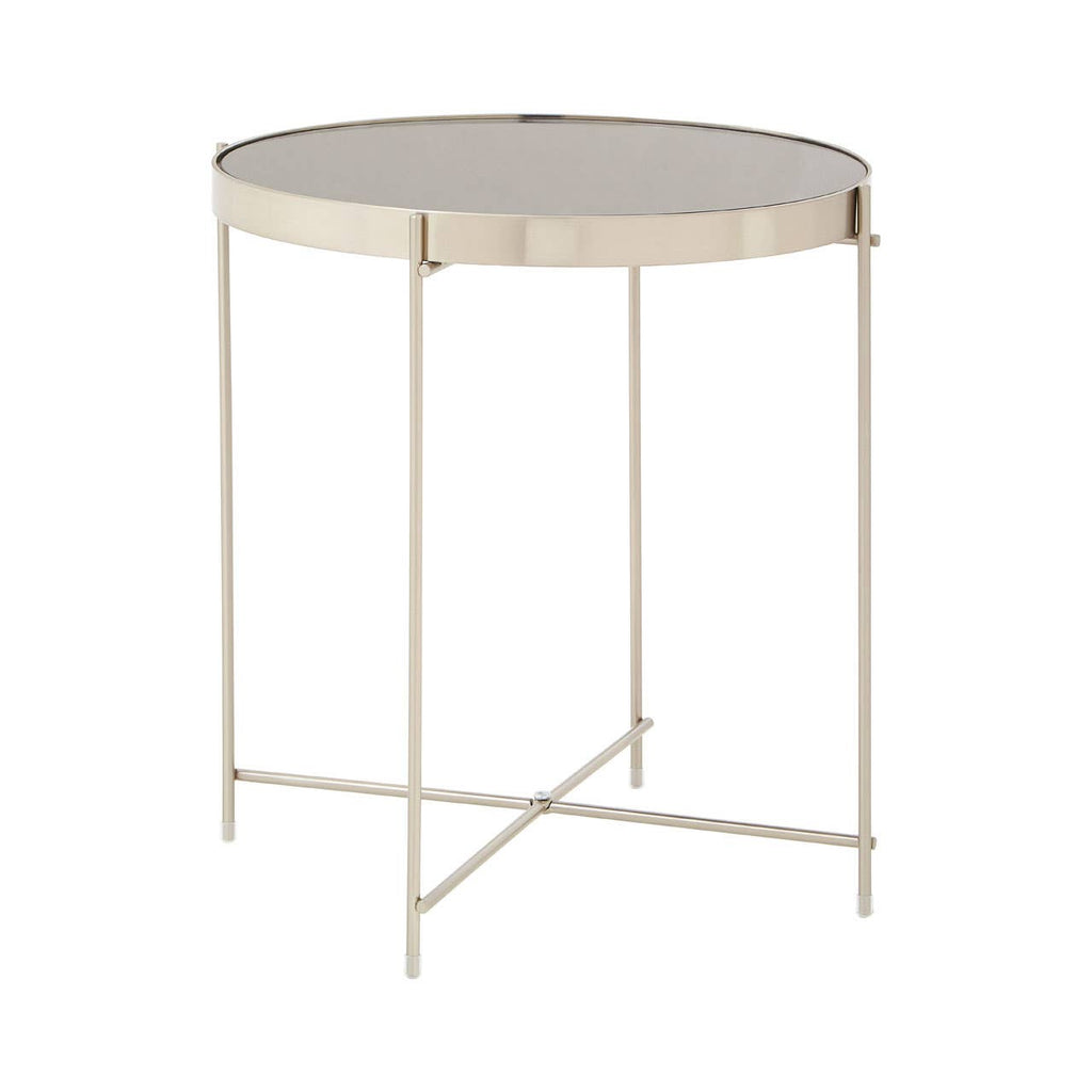 Grey Mirrored Side Table