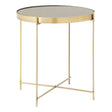 Mirrored Black Metal Side Table