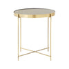 Mirrored Black Metal Side Table