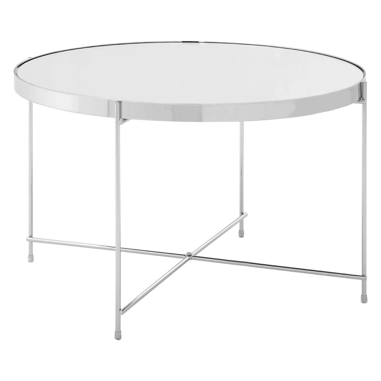 Elegant Silver Mirror Side Table