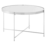 Elegant Silver Mirror Side Table