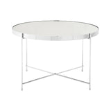 Elegant Silver Mirror Side Table