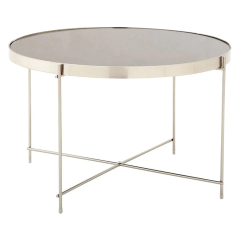 Grey Mirrored Glass Side Table