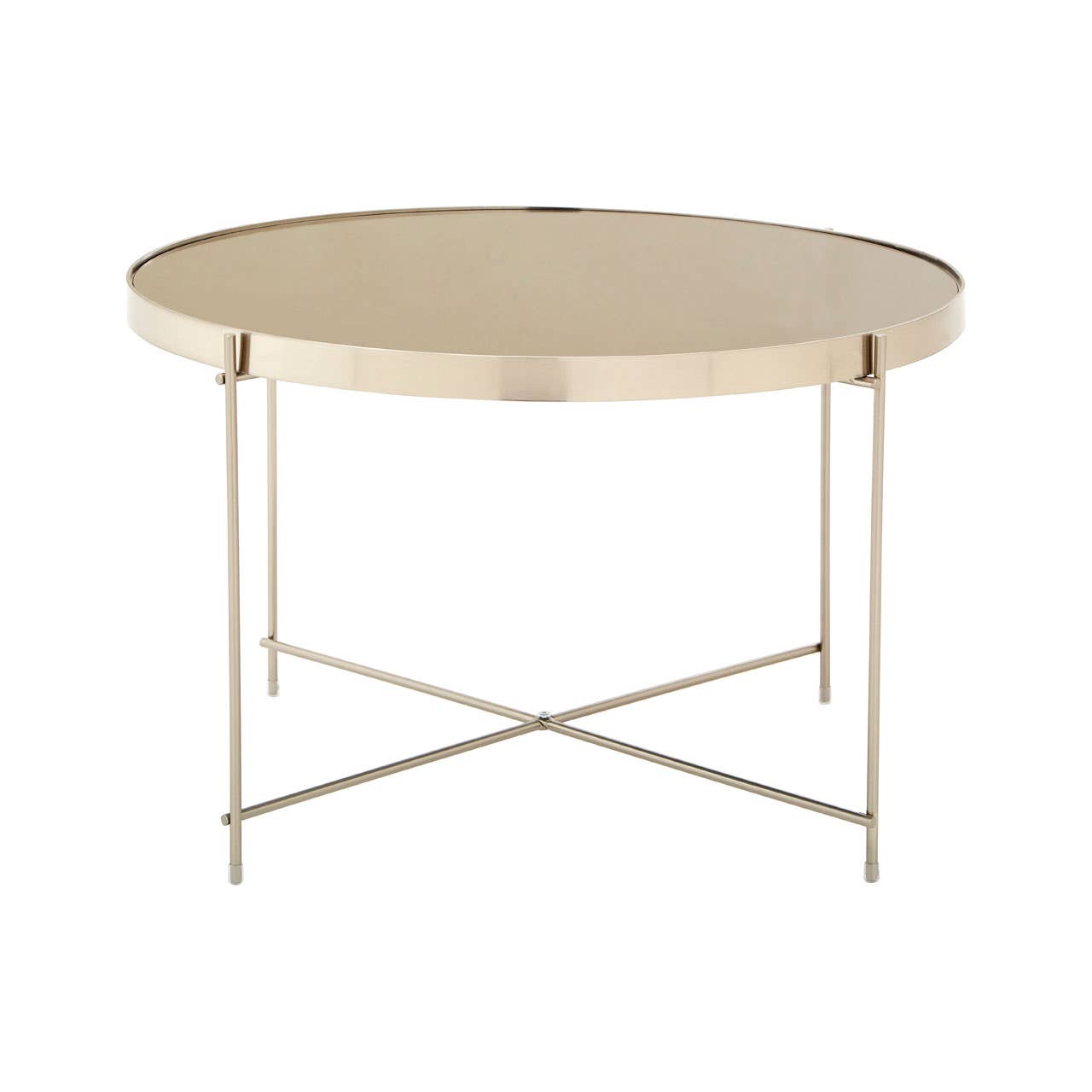 Grey Mirrored Glass Side Table