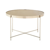 Grey Mirrored Glass Side Table