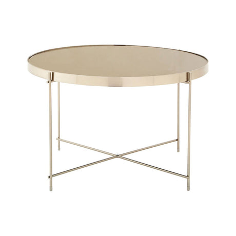 Grey Mirrored Glass Side Table