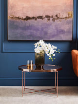 Rose Gold Pink Glass Table