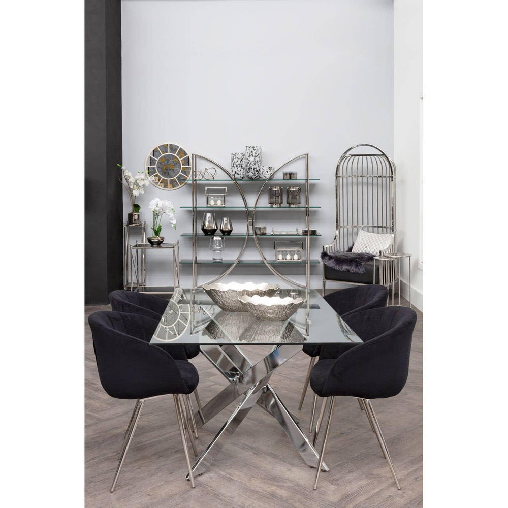Chrome Glass Dining Table