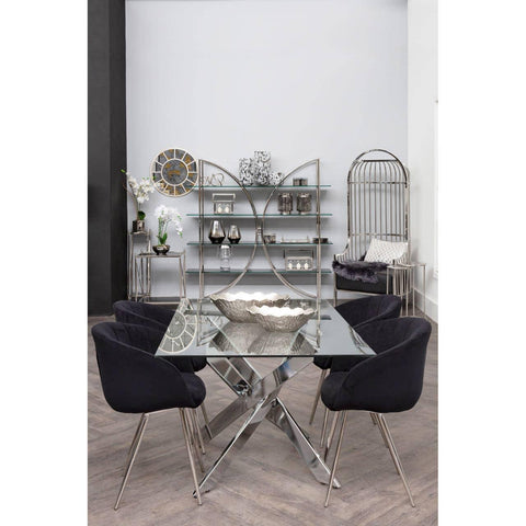 Chrome Glass Dining Table