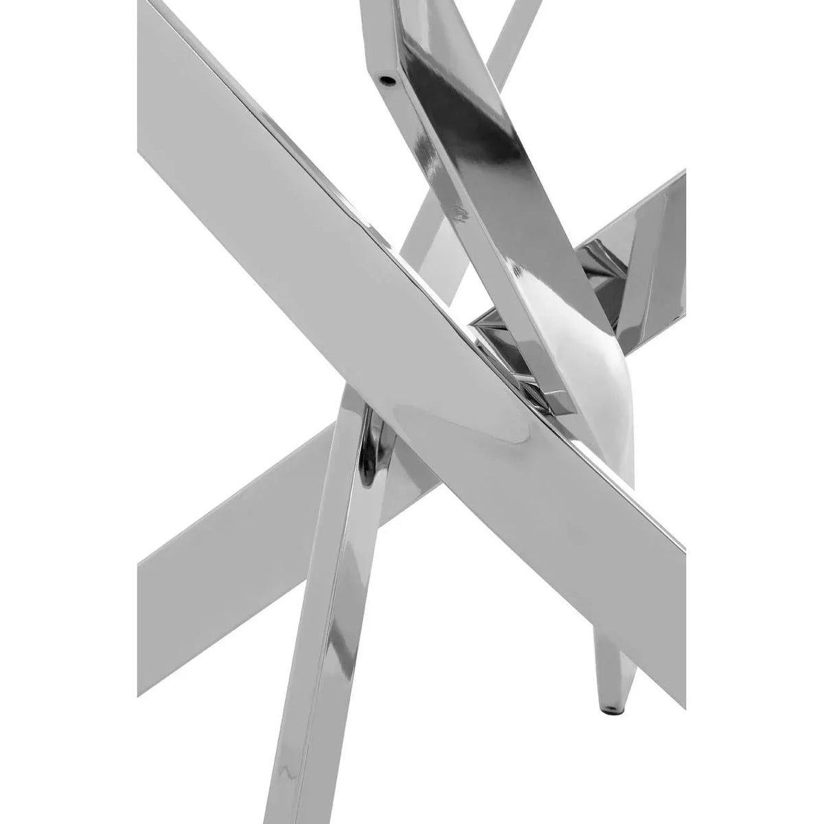 chrome metal dining table legs with modern cross design
