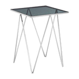 Zig-Zag Steel and Glass Table
