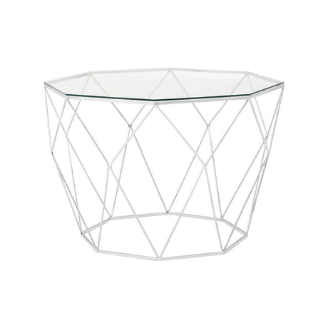 Silver Octagonal Glass Coffee Table