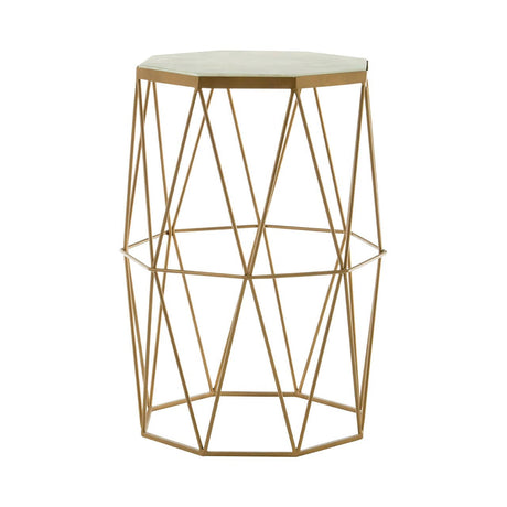 Geometric Marble Gold Side Table