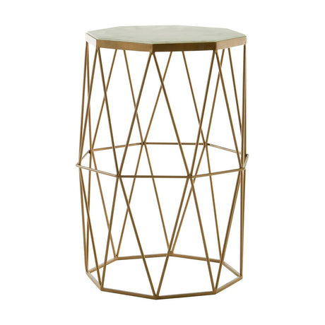 Geometric Marble Gold Side Table