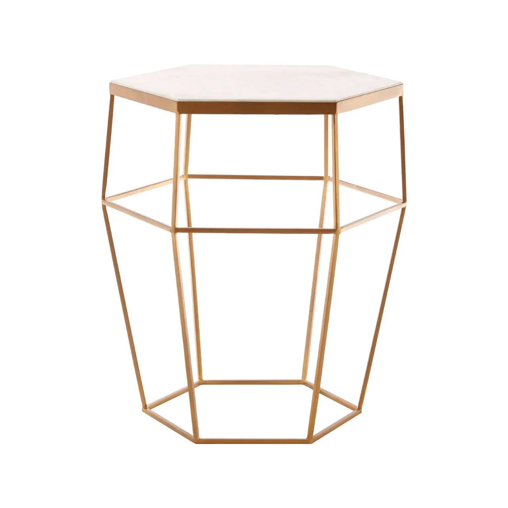 Hexagonal Marble Side Table